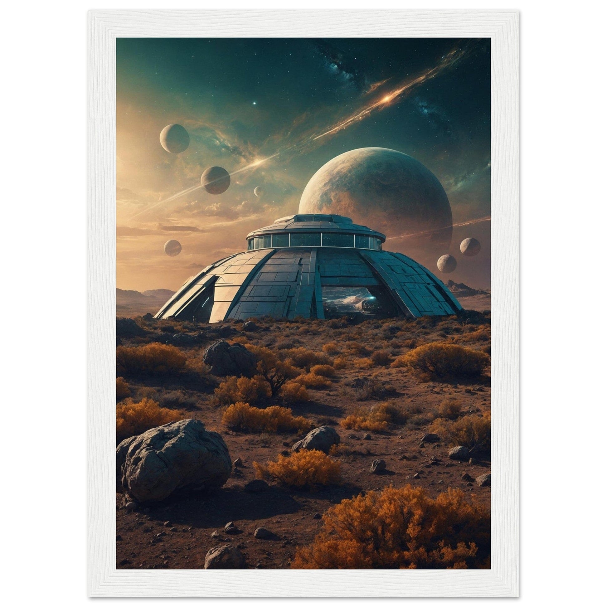 Premium Matte Paper Wooden Framed Poster - Exklusive Kunst in stilvollen Holzrahmen Print Material Modern Masterpieces A4 21x29.7 cm / 8x12″ White frame 