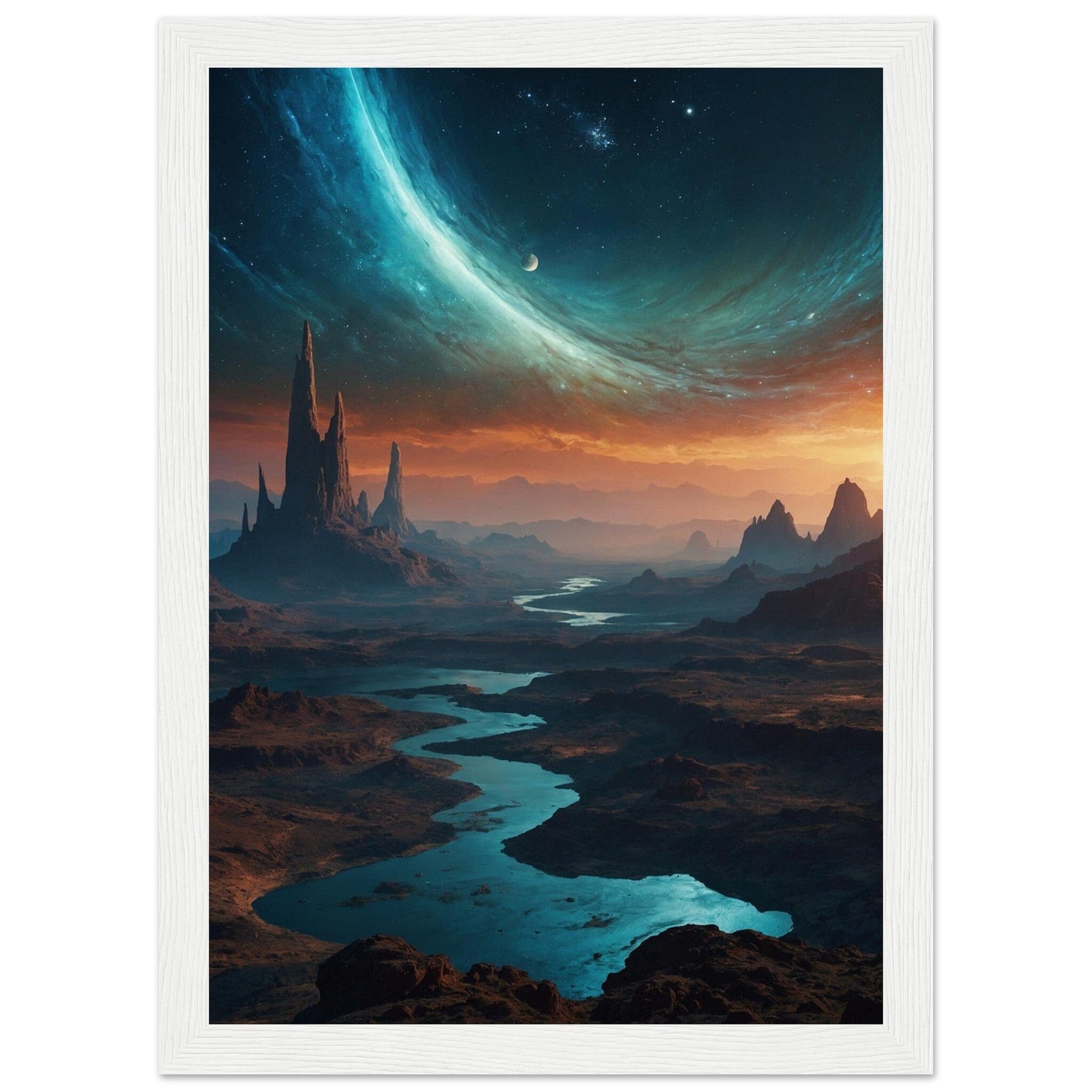 Premium Matte Paper Wooden Framed Poster - Exklusive Kunst in stilvollen Holzrahmen Print Material Modern Masterpieces A4 21x29.7 cm / 8x12″ White frame 