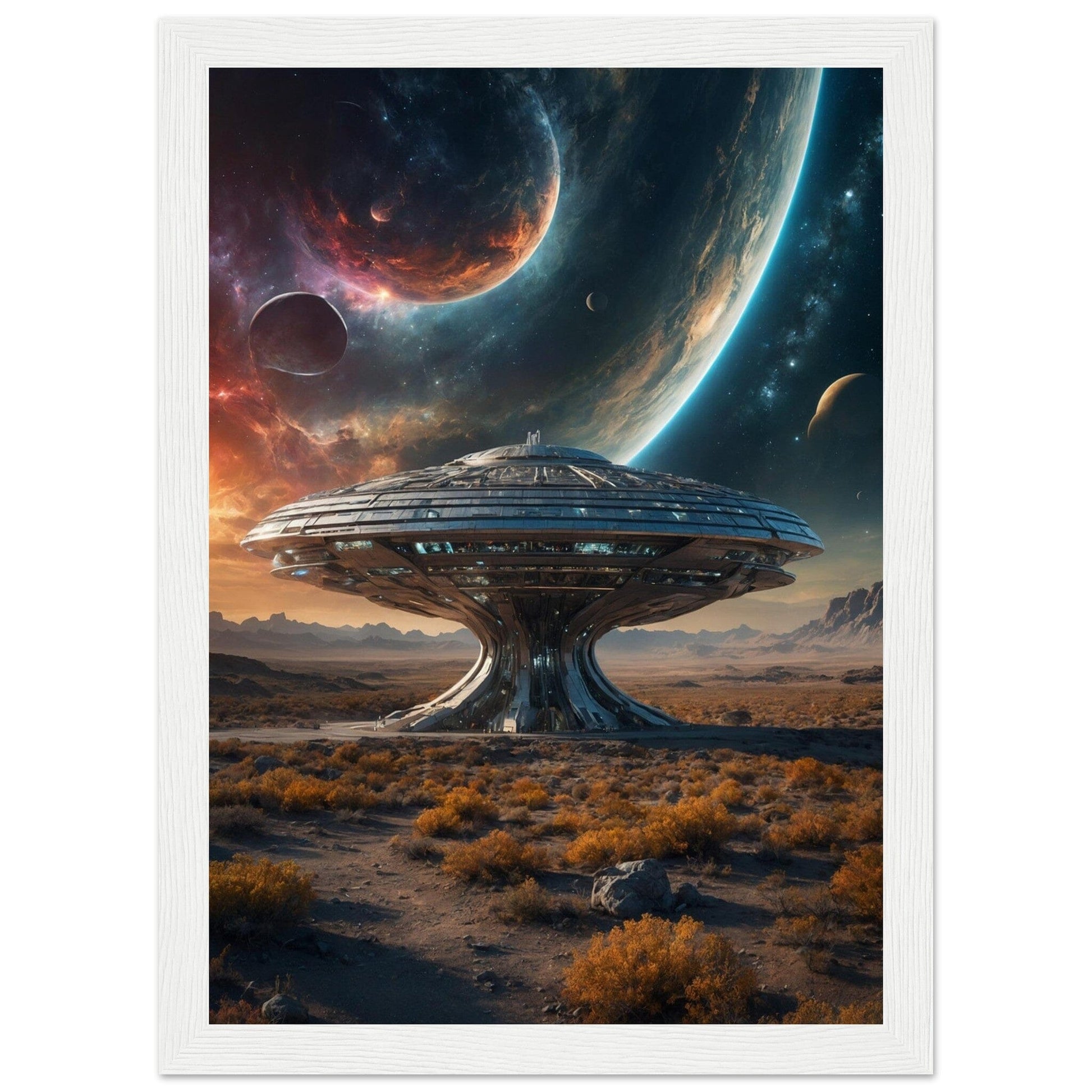 Premium Matte Paper Wooden Framed Poster - Exklusive Kunst in stilvollen Holzrahmen Print Material Modern Masterpieces A4 21x29.7 cm / 8x12″ White frame 