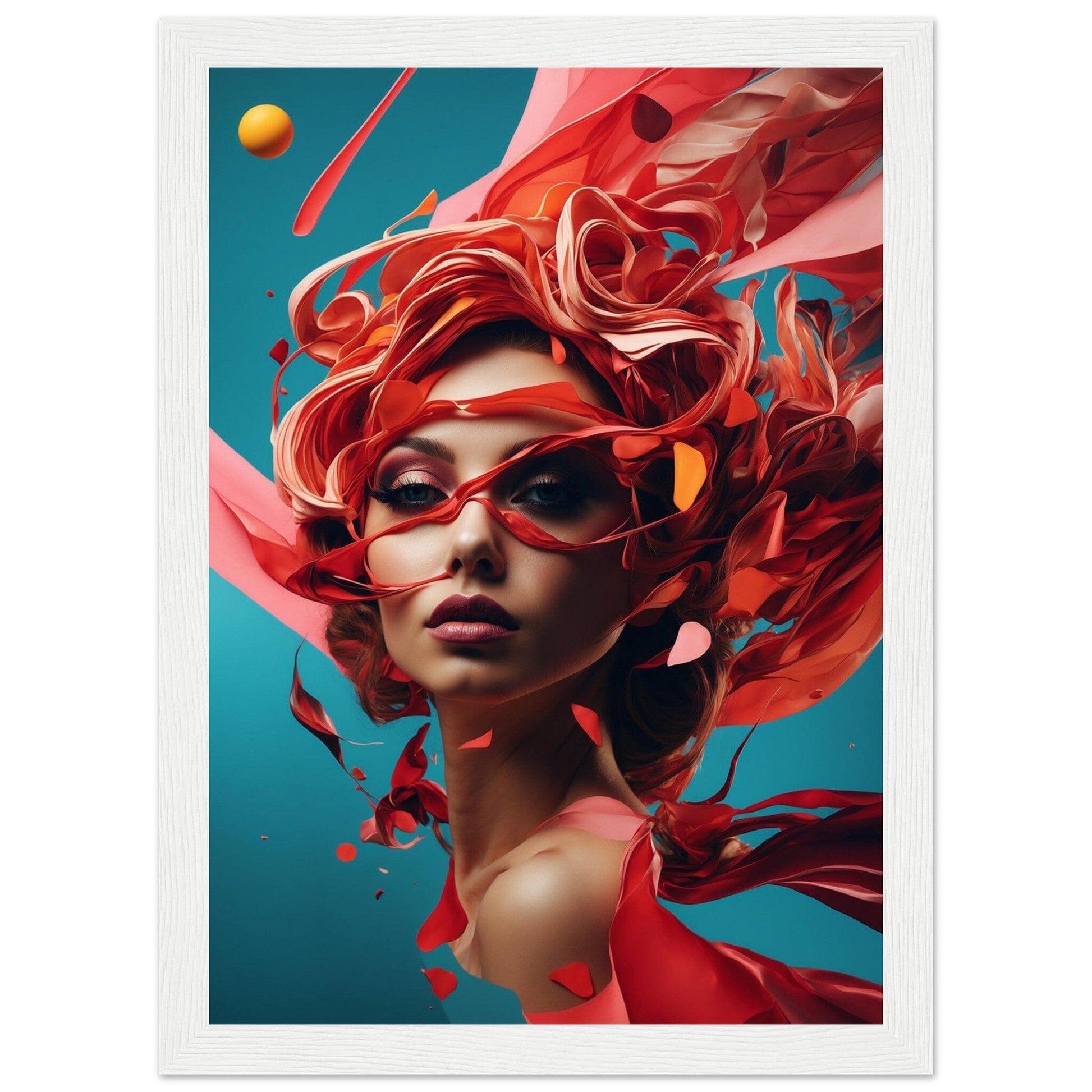 Premium Matte Paper Wooden Framed Poster - Exklusive Kunst in stilvollen Holzrahmen Print Material Modern Masterpieces A4 21x29.7 cm / 8x12″ White frame 