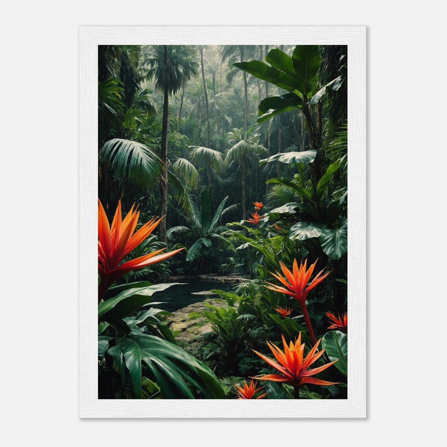 Premium Matte Paper Wooden Framed Poster - Exklusive Kunst in stilvollen Holzrahmen Print Material Modern Masterpieces A4 21x29.7 cm / 8x12″ White frame 