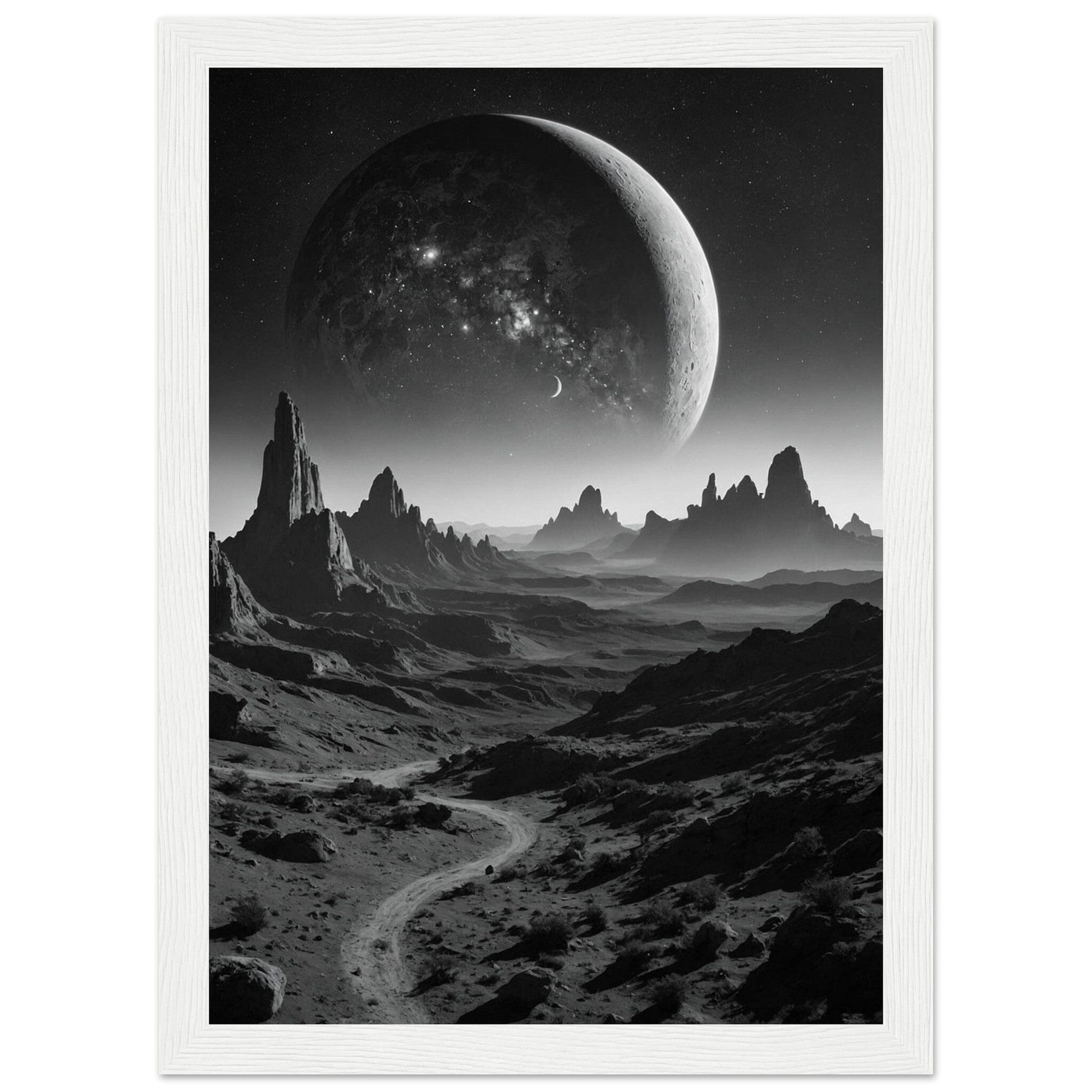 Premium Matte Paper Wooden Framed Poster - Exklusive Kunst in stilvollen Holzrahmen Print Material Modern Masterpieces A4 21x29.7 cm / 8x12″ White frame 
