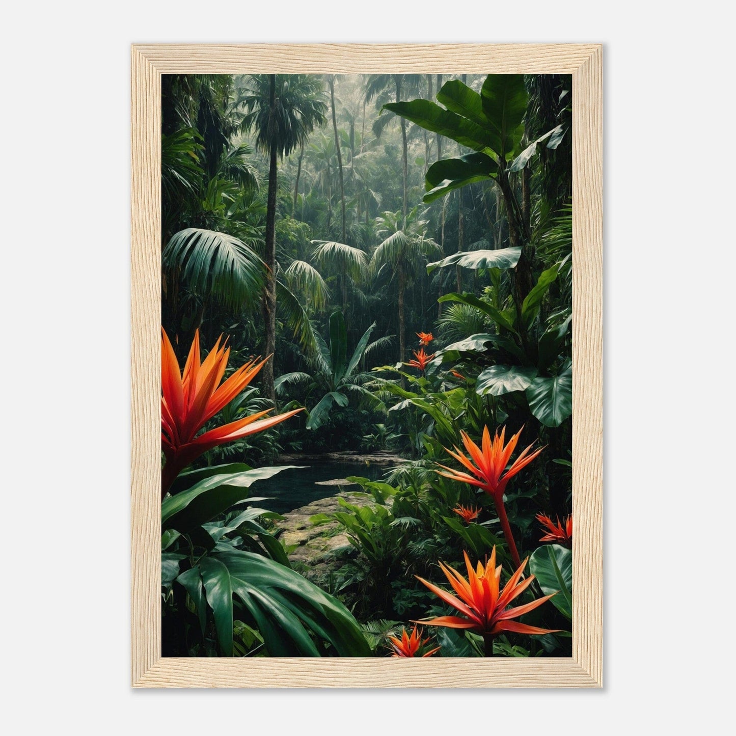 Premium Matte Paper Wooden Framed Poster - Exklusive Kunst in stilvollen Holzrahmen Print Material Modern Masterpieces A4 21x29.7 cm / 8x12″ Wood frame 