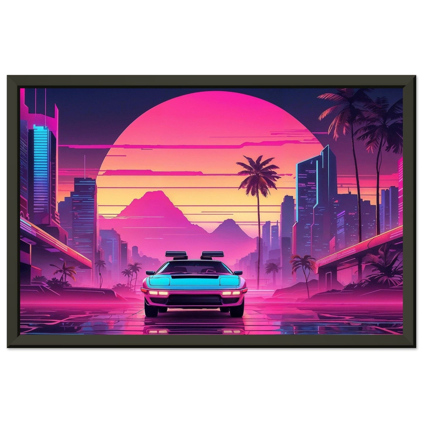 Synthwave Symphony: Electric Euphoria Print Material Modern Masterpieces 28x43 cm / XL (11x17″) 