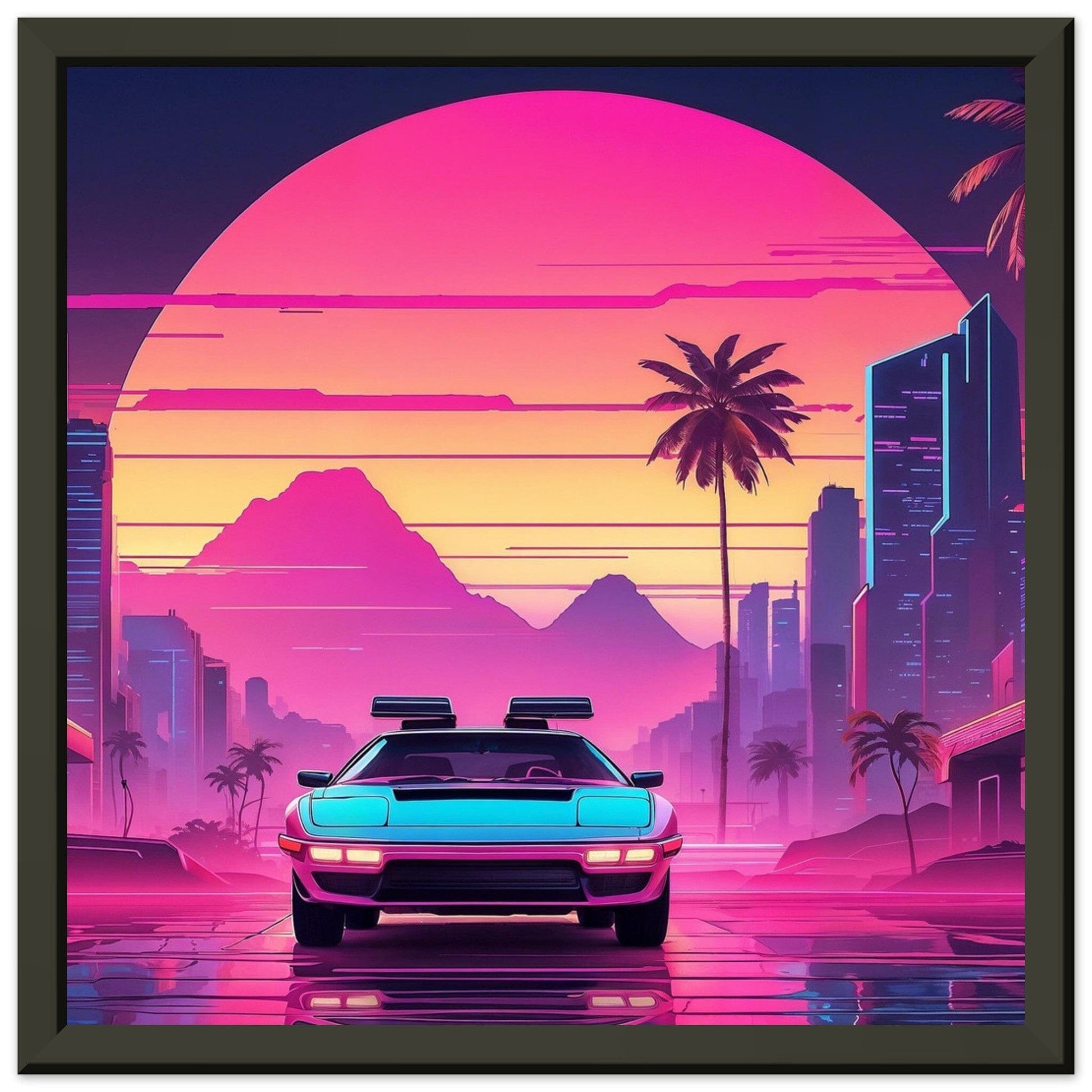 Synthwave Symphony: Electric Euphoria Print Material Modern Masterpieces 30x30 cm / 12x12″ 