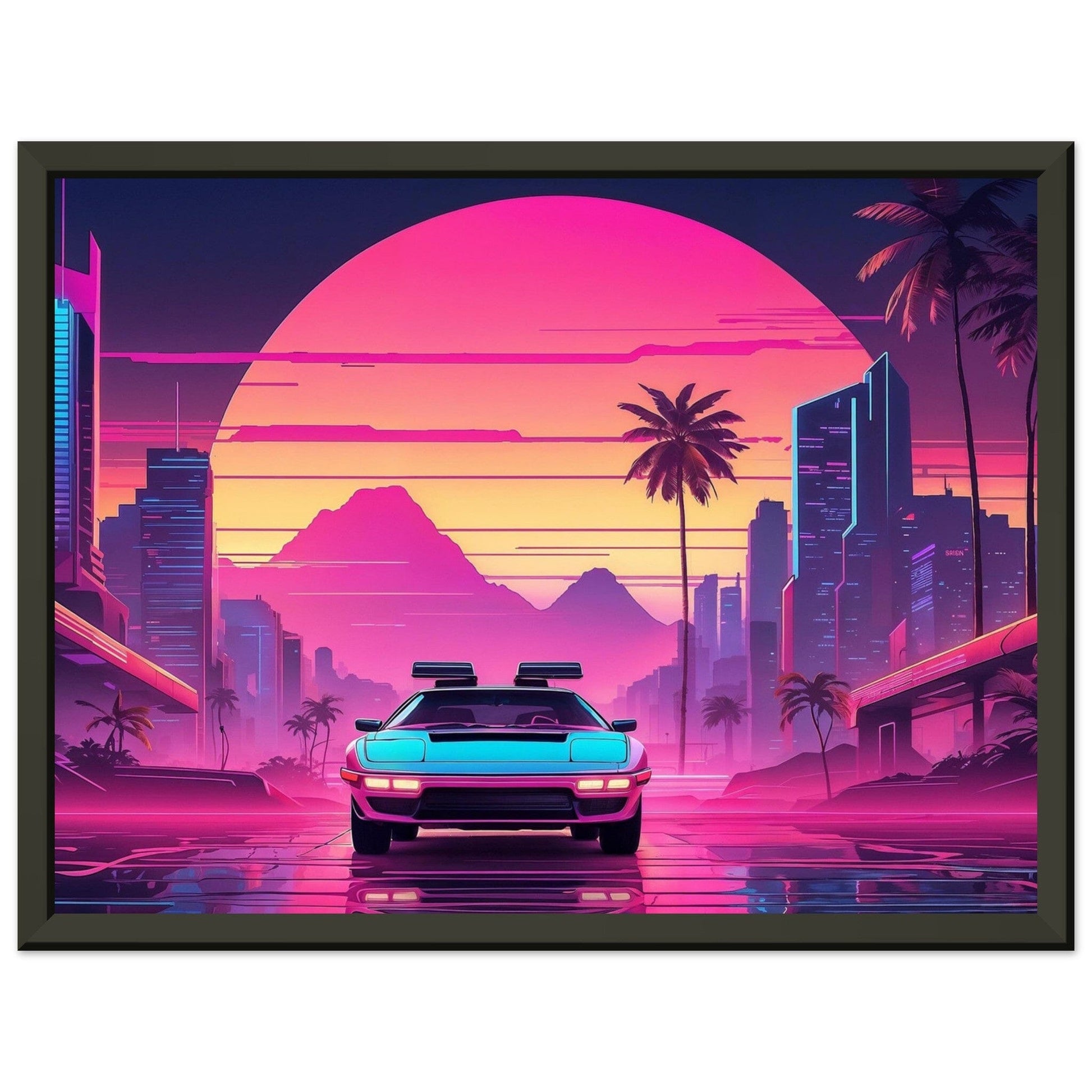 Synthwave Symphony: Electric Euphoria Print Material Modern Masterpieces 30x40 cm / 12x16″ 