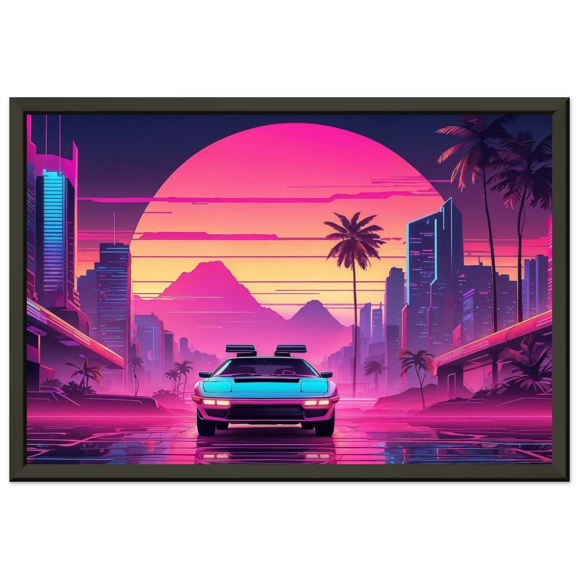 Synthwave Symphony: Electric Euphoria Print Material Modern Masterpieces 30x45 cm / 12x18″ 