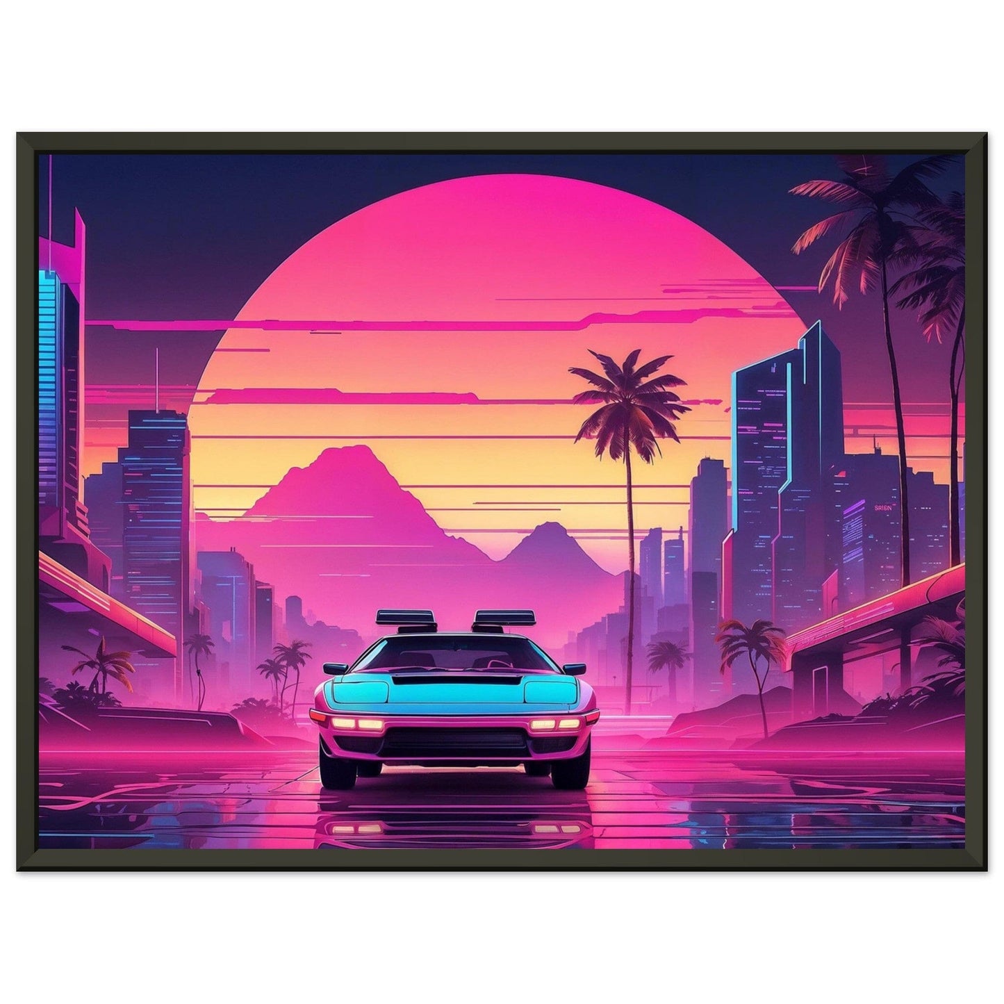 Synthwave Symphony: Electric Euphoria Print Material Modern Masterpieces 45x60 cm / 18x24″ 