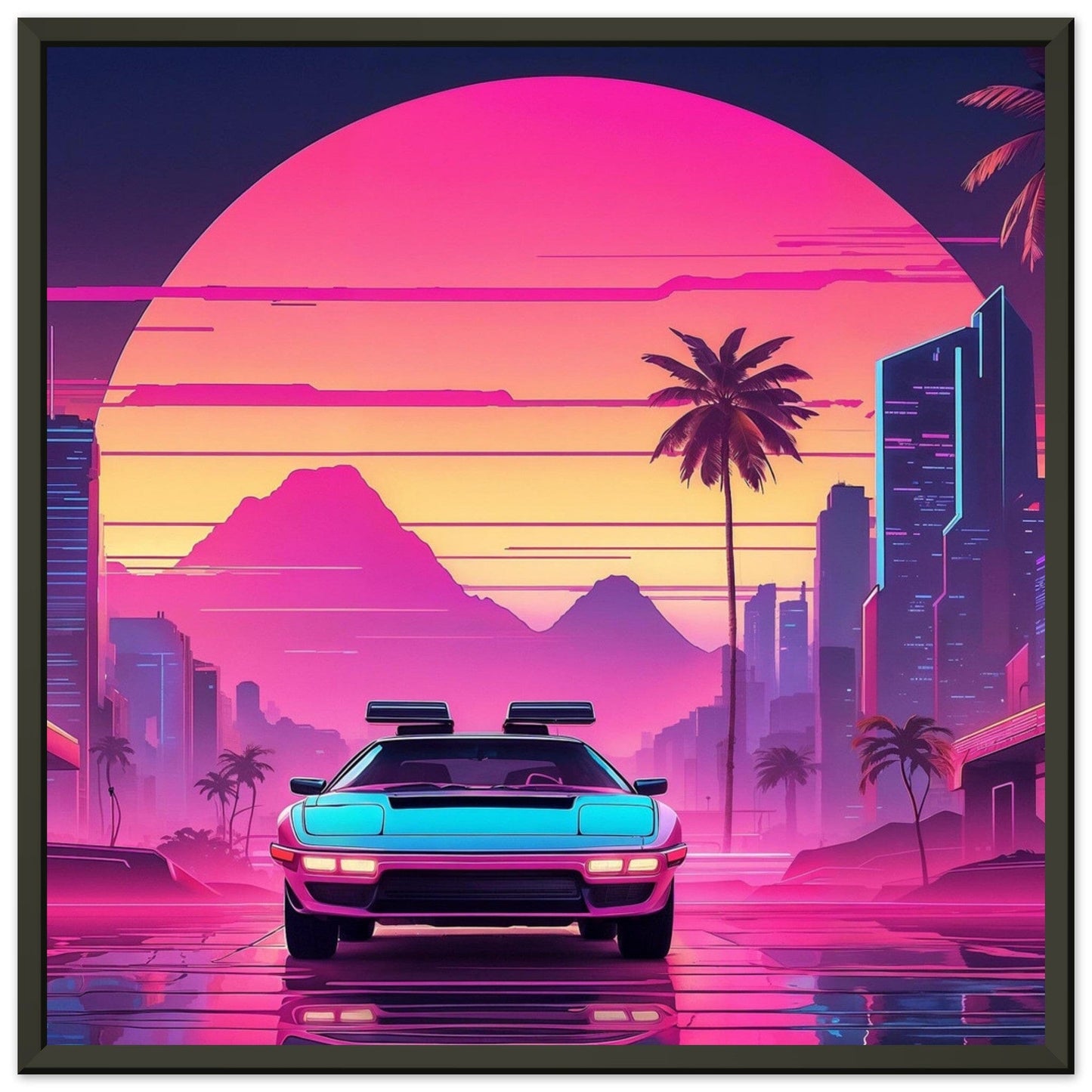 Synthwave Symphony: Electric Euphoria Print Material Modern Masterpieces 50x50 cm / 20x20″ 