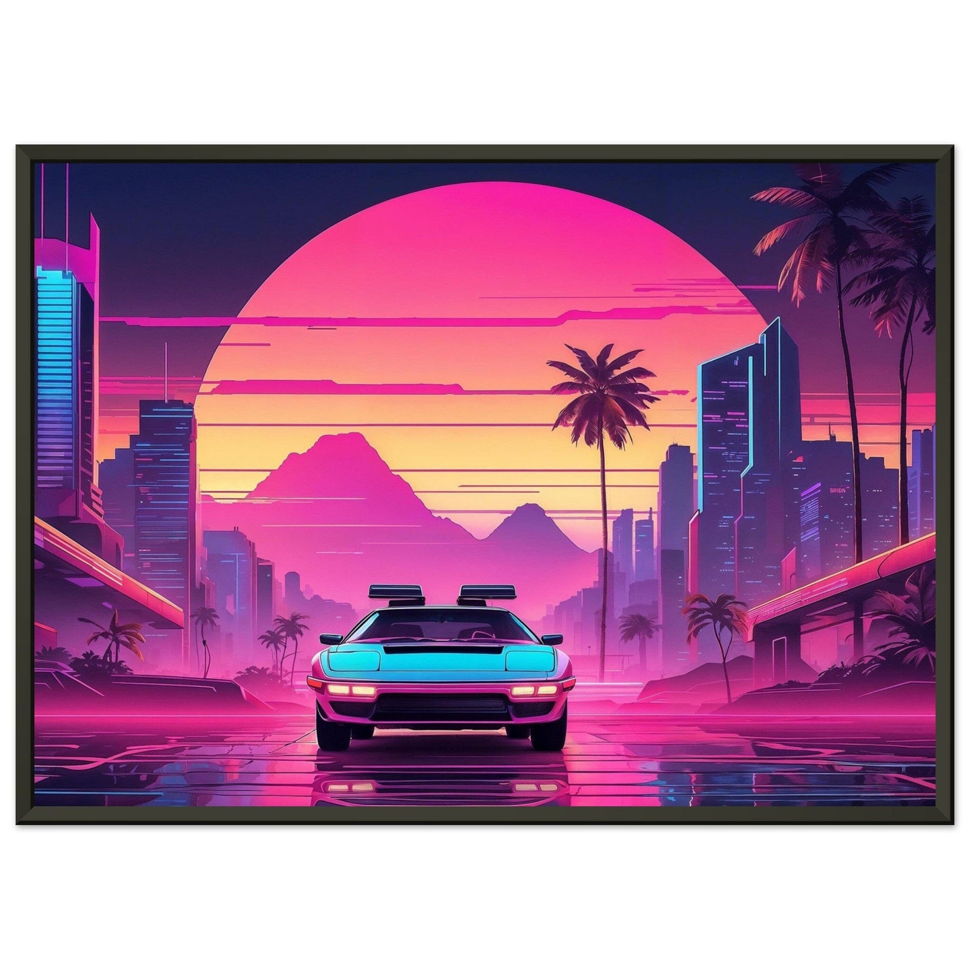 Synthwave Symphony: Electric Euphoria Print Material Modern Masterpieces 50x70 cm / 20x28″ 