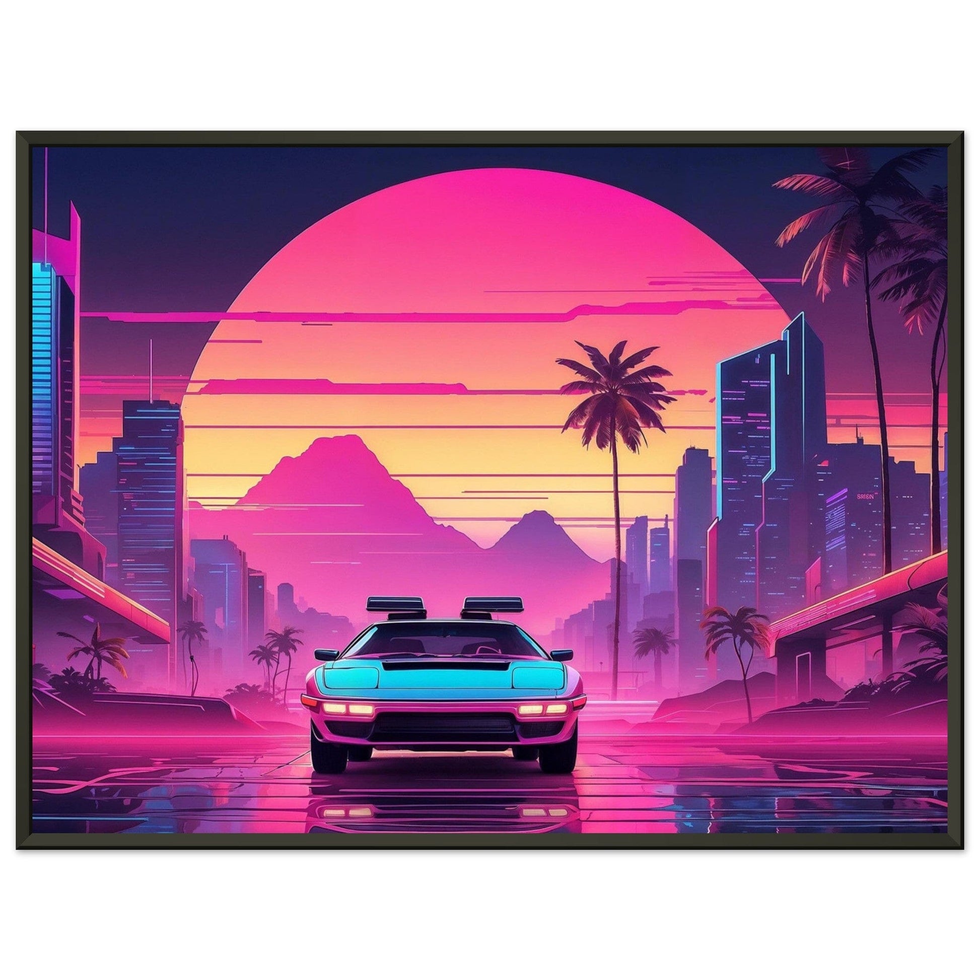 Synthwave Symphony: Electric Euphoria Print Material Modern Masterpieces 60x80 cm / 24x32″ 