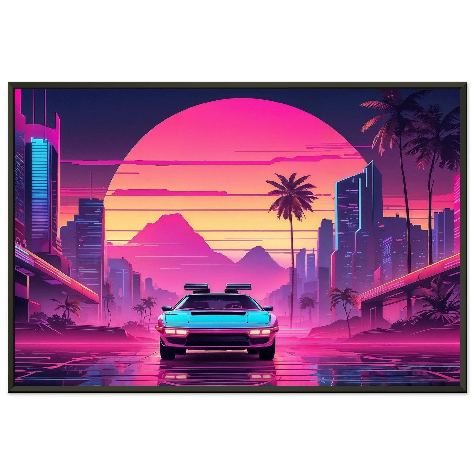 Synthwave Symphony: Electric Euphoria Print Material Modern Masterpieces 60x90 cm / 24x36″ 